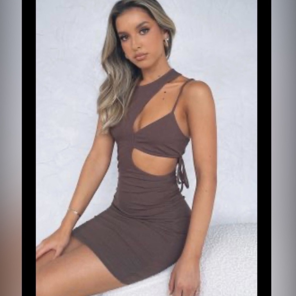 White Fox One Shoulder Cutout Dress - Size M